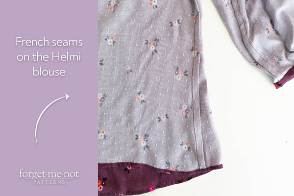 Helmi blouse french seams in viscose