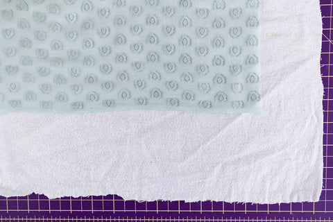Photo of sheer silk on flannelette sheet
